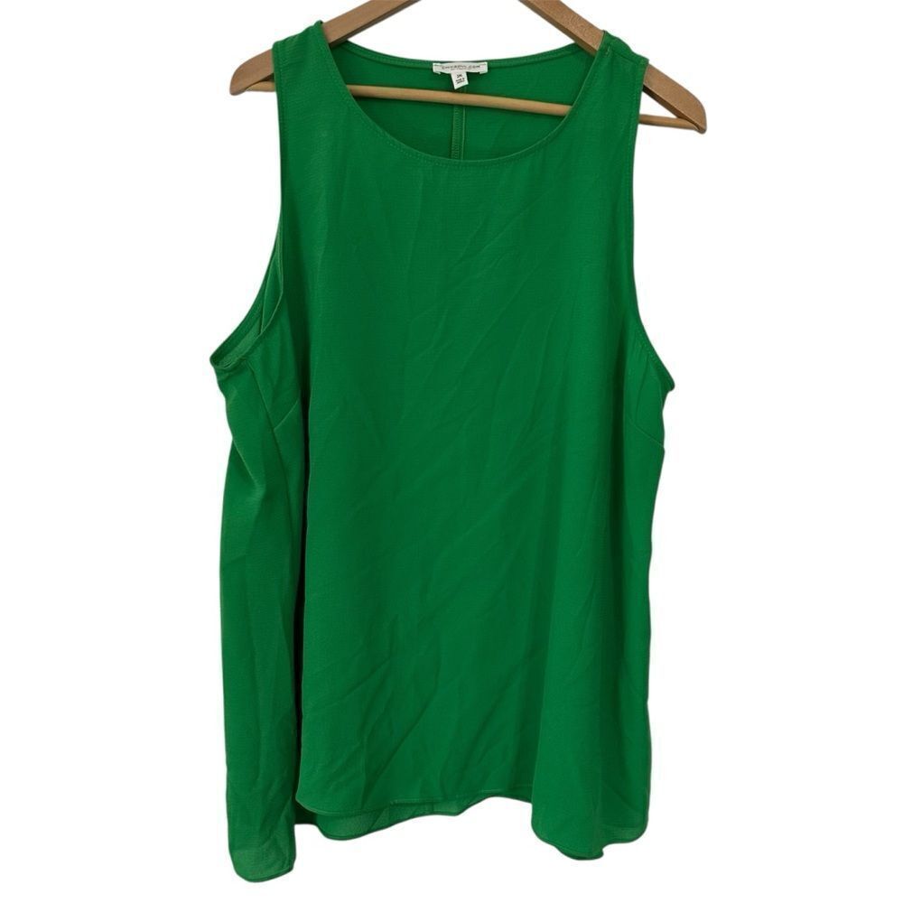 Chic Soul 3X Green Tank Top Blouse Flowy